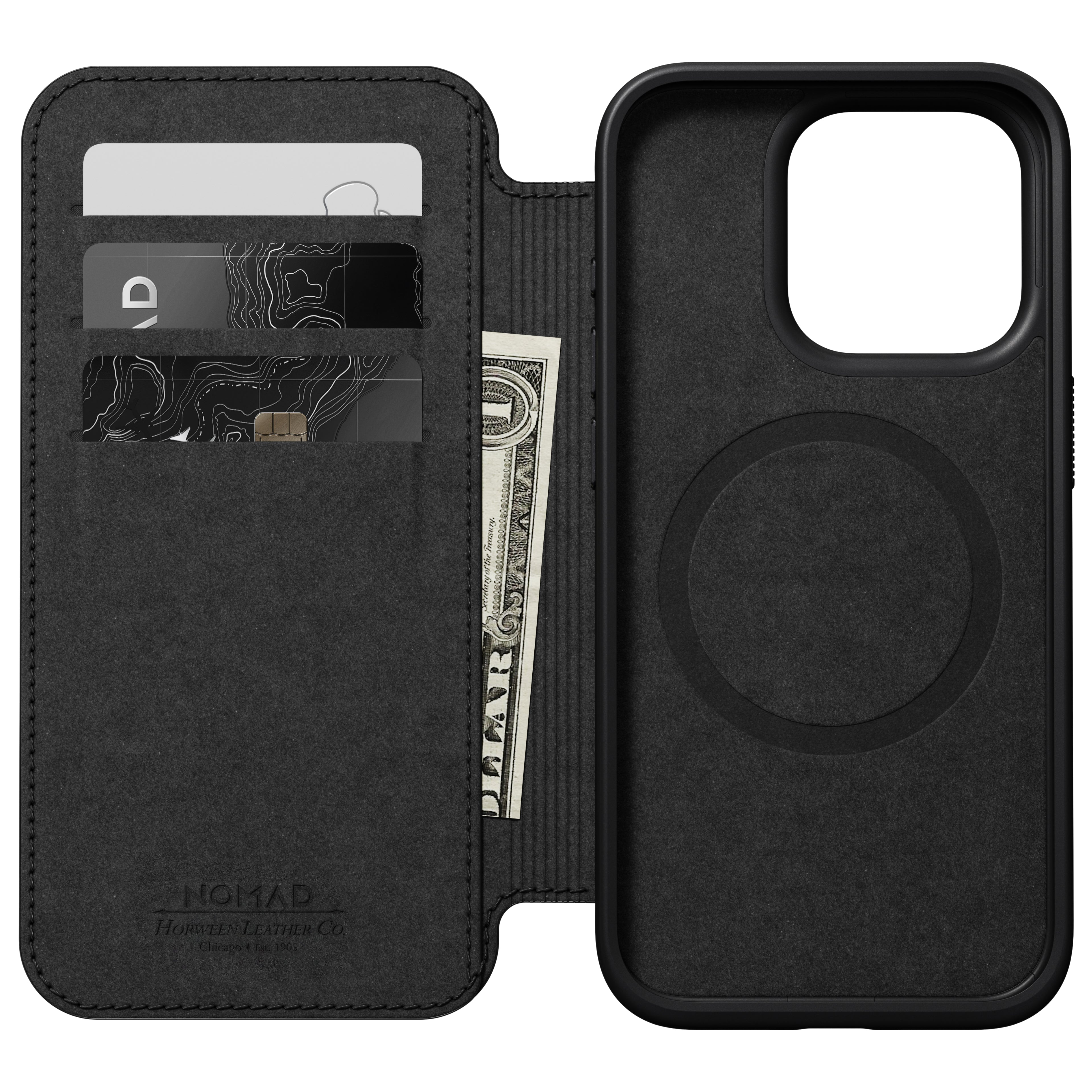 Modern Horween Leather Folio for iPhone 15 Series