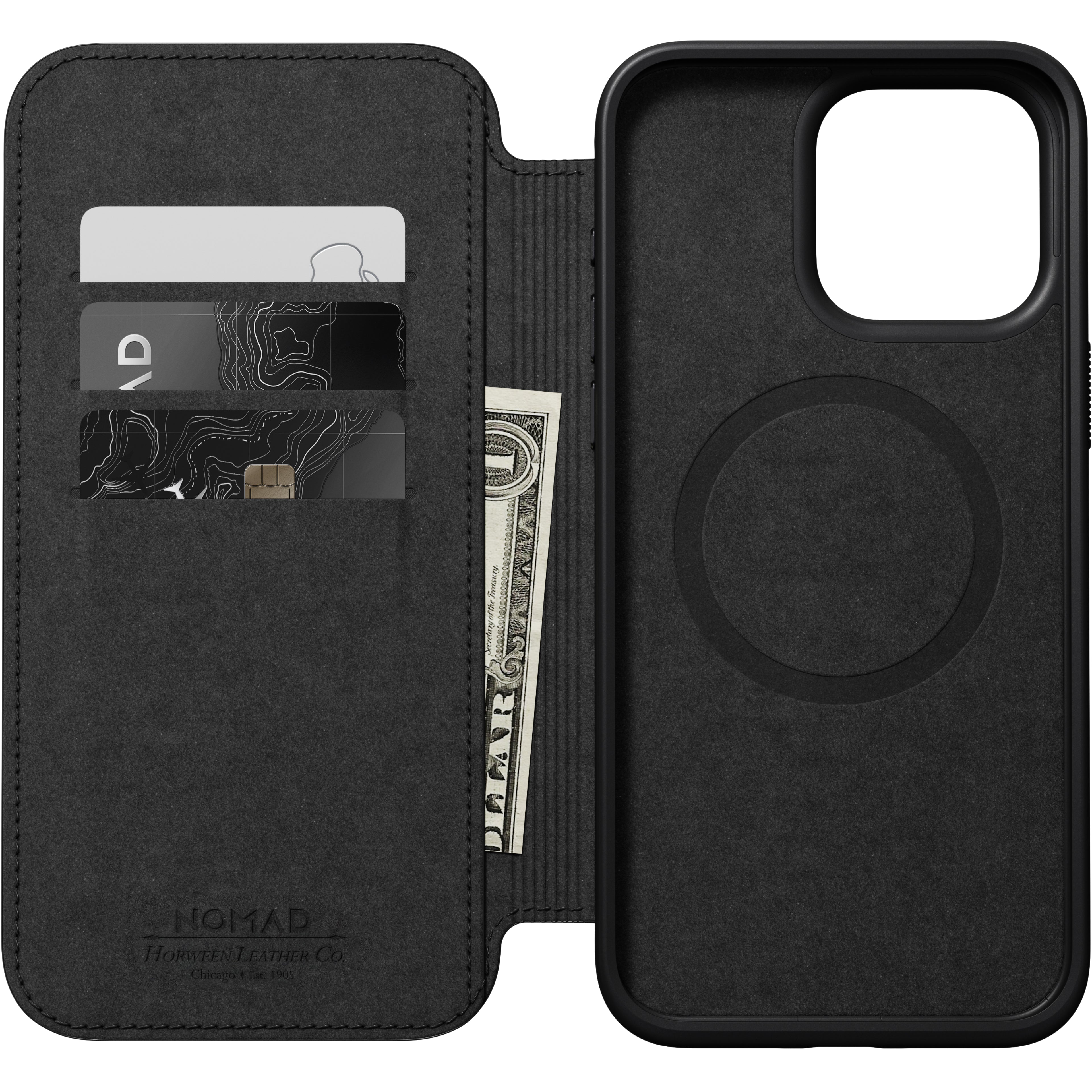 Modern Horween Leather Folio for iPhone 15 Series