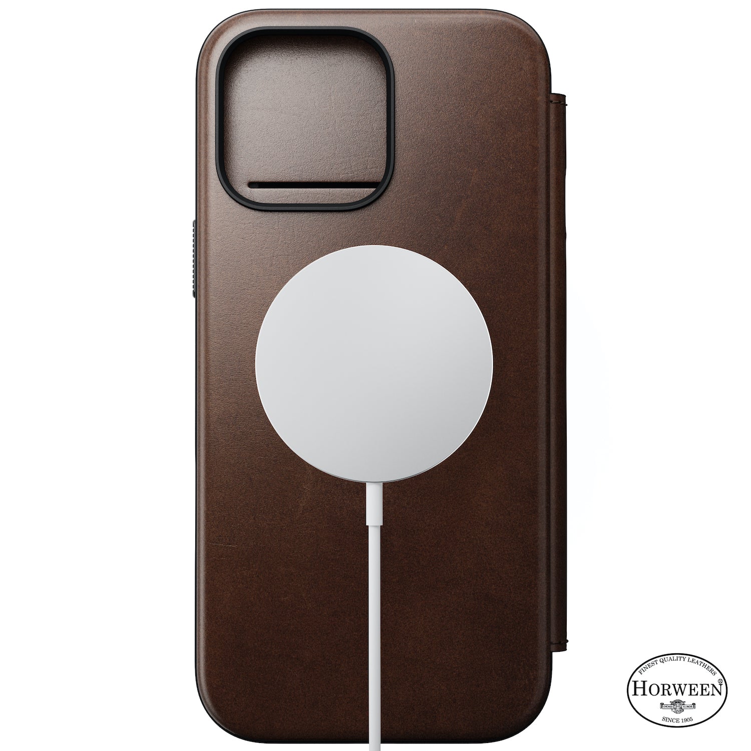 Modern Horween Leather Folio for iPhone 16 Pro and Pro Max