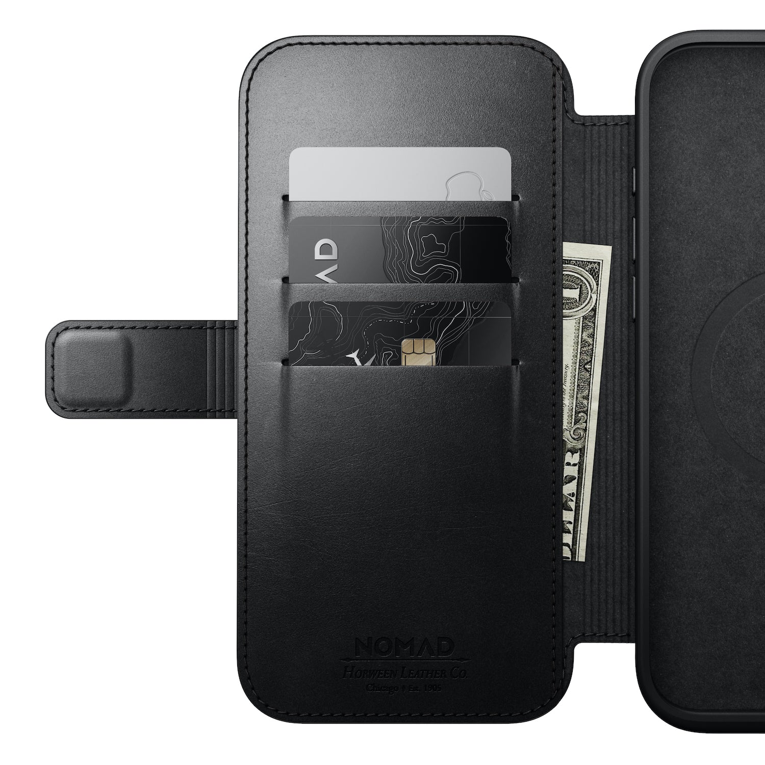 Modern Horween Leather Folio for iPhone 16 Pro and Pro Max