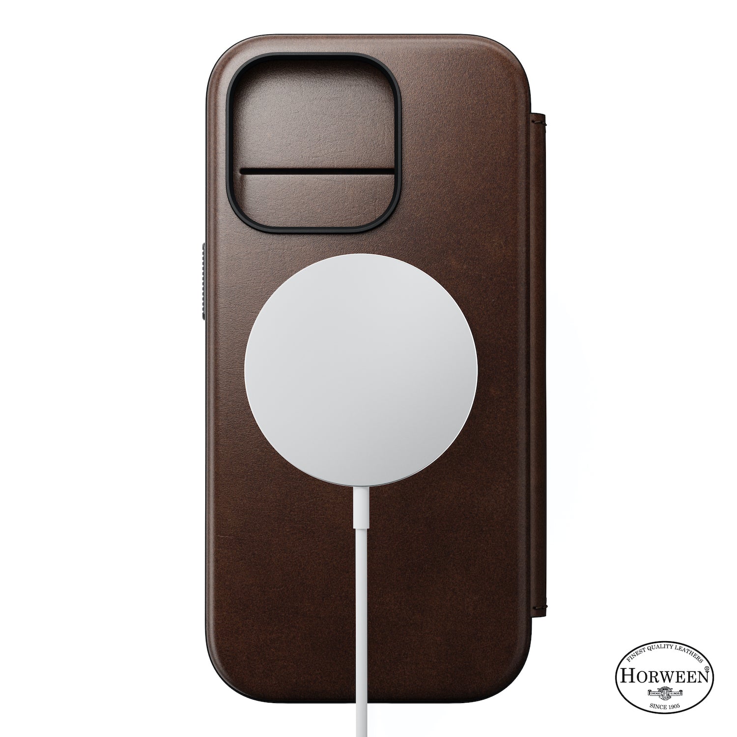 Modern Horween Leather Folio for iPhone 16 Pro and Pro Max