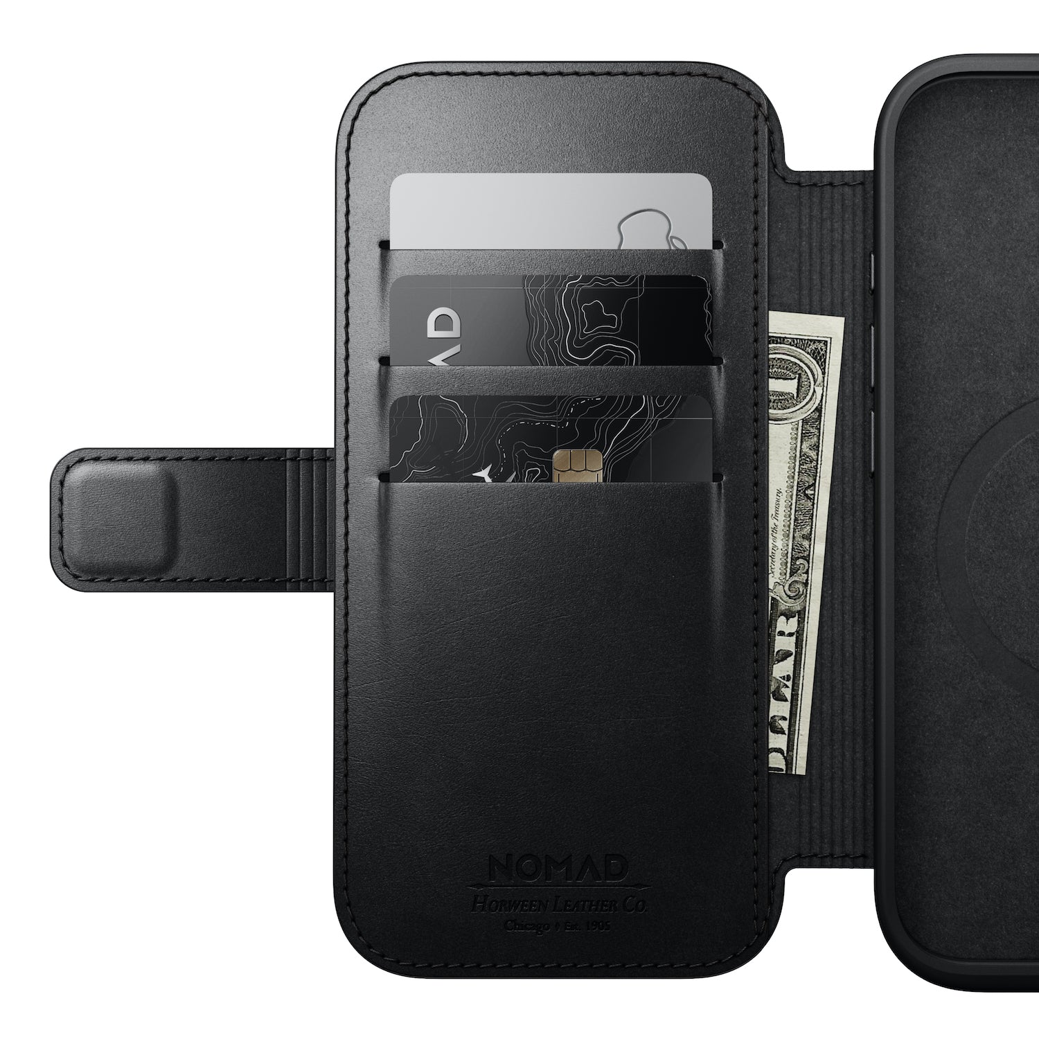Modern Horween Leather Folio for iPhone 16 Pro and Pro Max