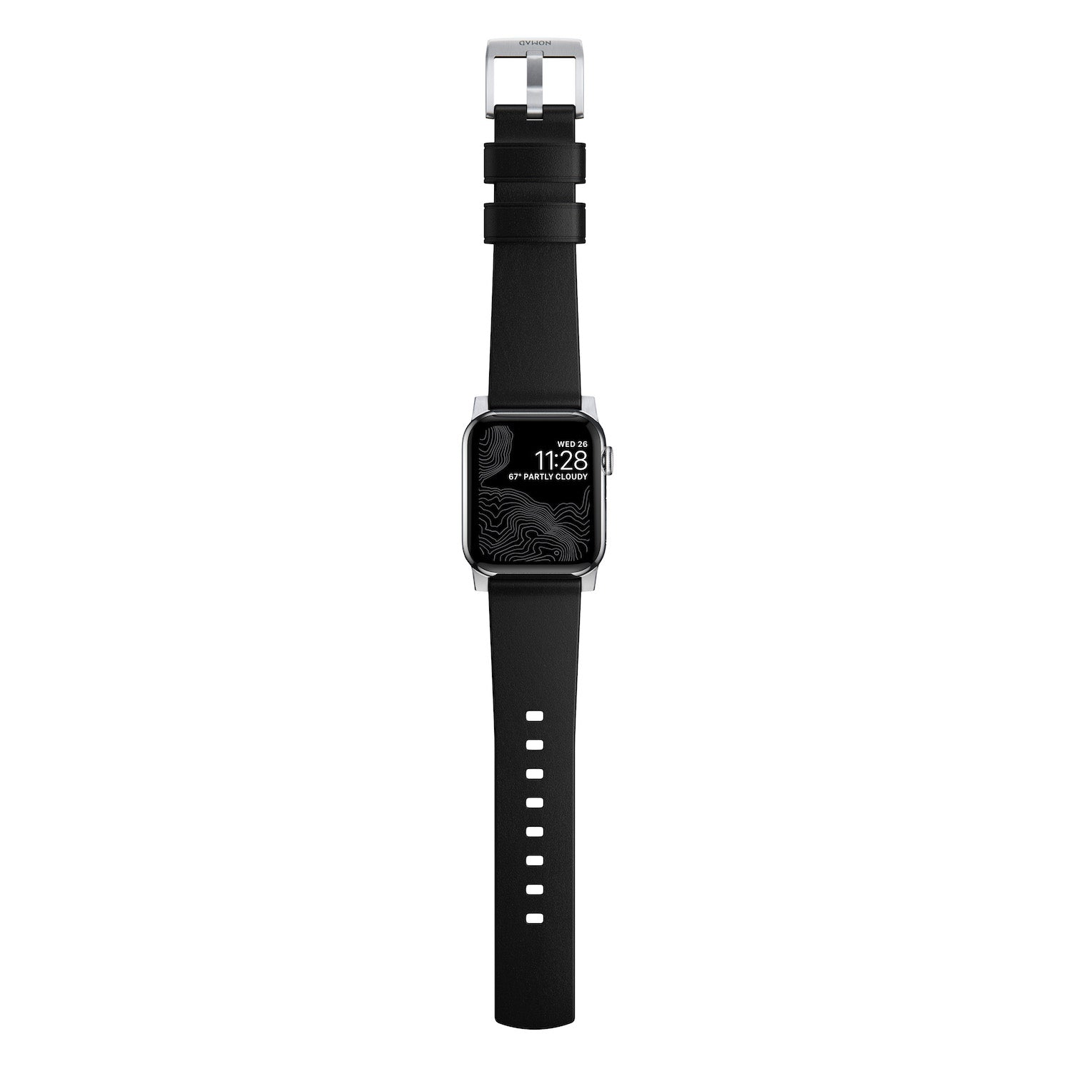 Modern Band for Apple Watch 45/49mm - Black with Silver Hardware
