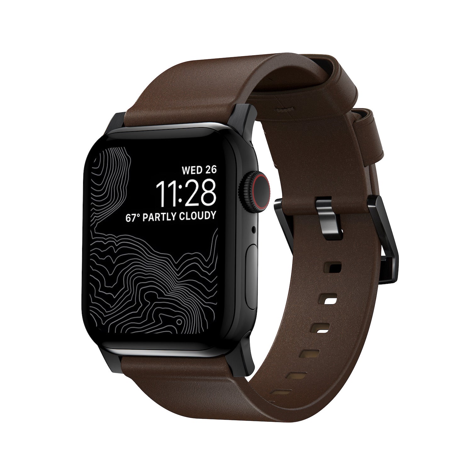 Horween Band for Apple Watch 38/40/41/42mm - Rustic Brown w/ Black Hardware
