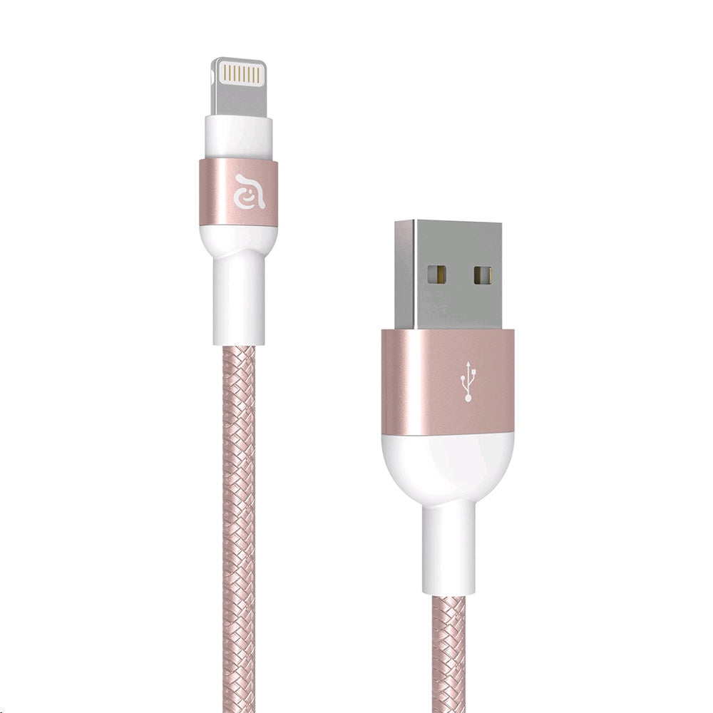 PeAk 120B Braided Lightning Cable - 120 cm - Rose Gold
