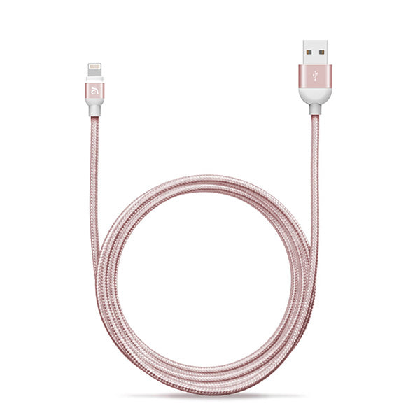 PeAk 120B Braided Lightning Cable - 120 cm - Rose Gold