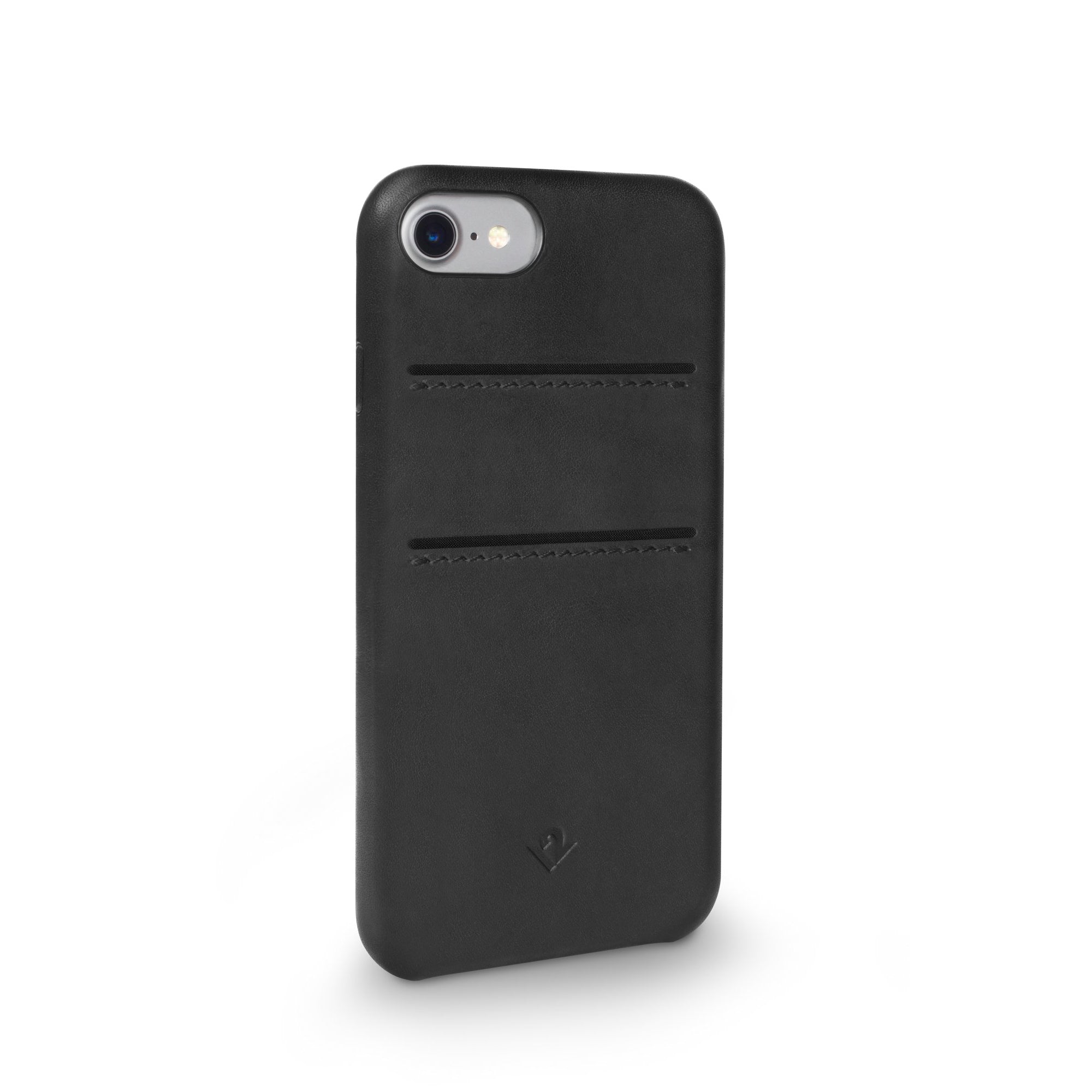 Relaxed Leather case with pockets for iPhone 7/8 - Black