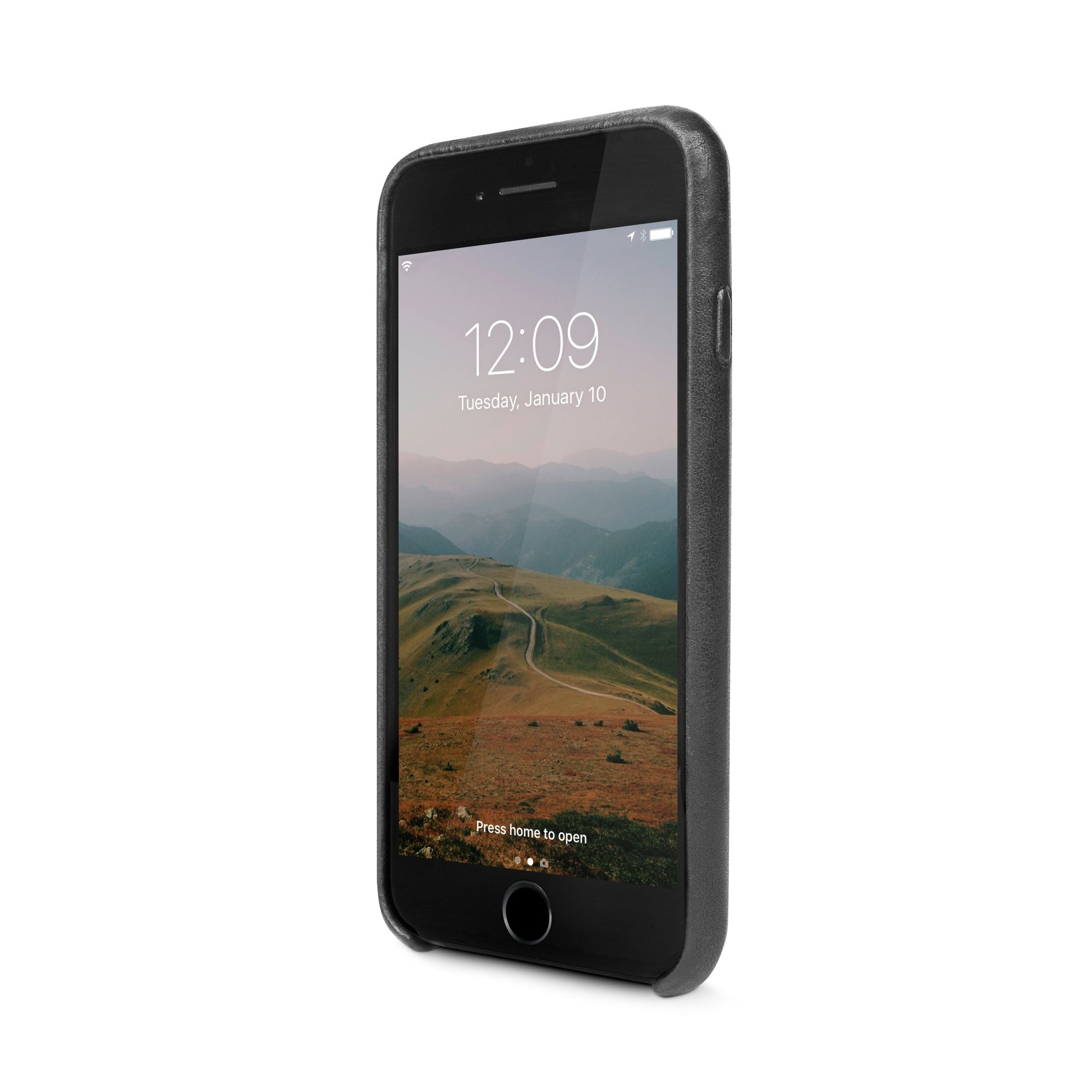 Relaxed Leather case with pockets for iPhone 7/8 - Black