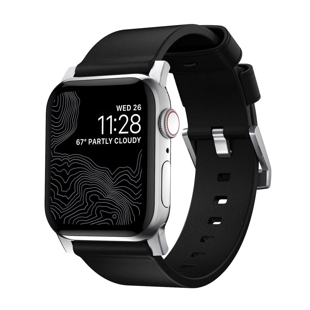 Modern Band for Apple Watch 45/49mm - Black with Silver Hardware