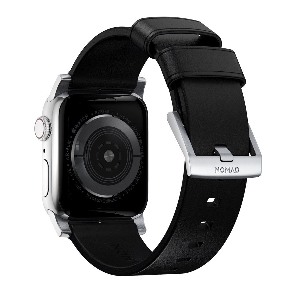 Modern Band for Apple Watch 45/49mm - Black with Silver Hardware