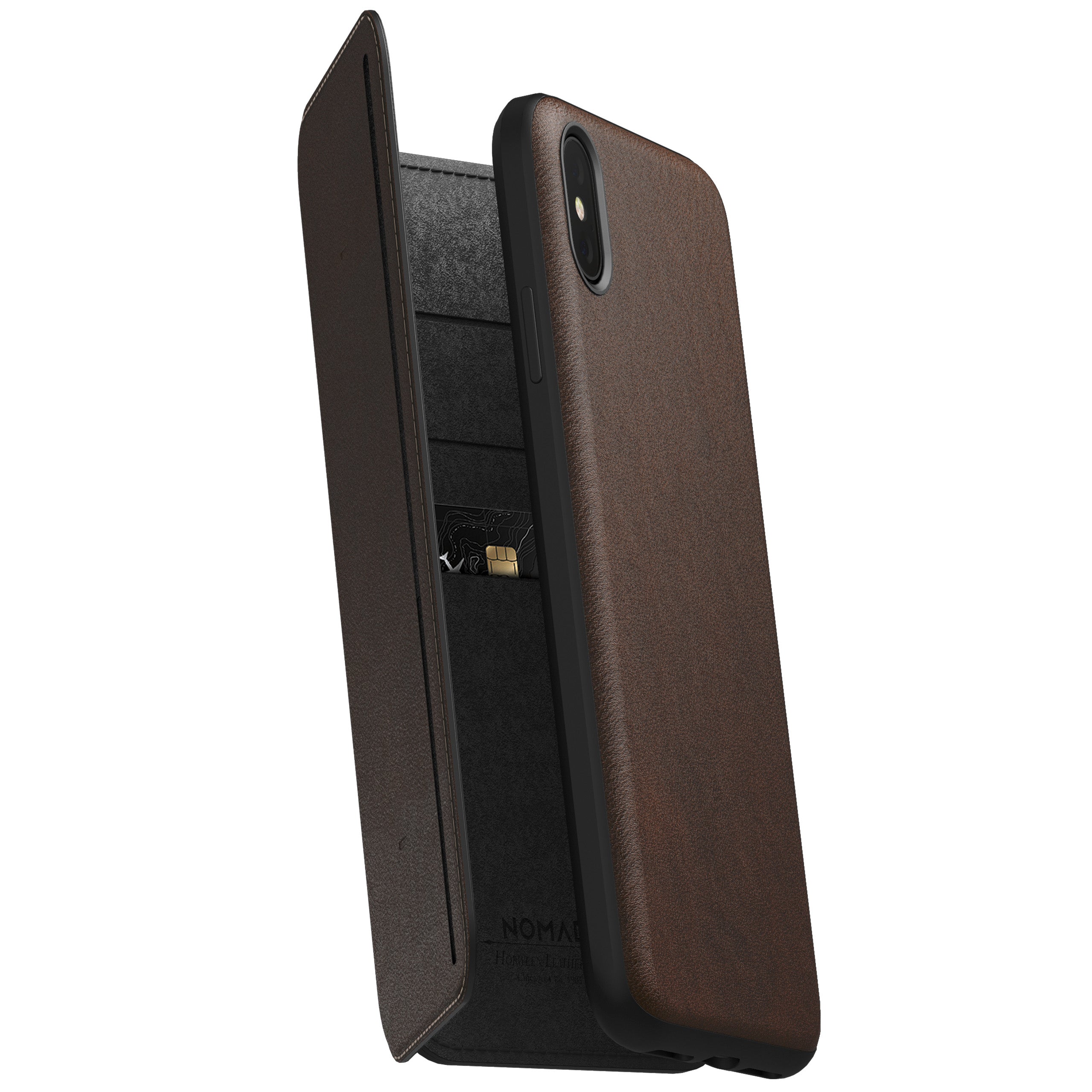 Tri Fold Folio - iPhone XS Max - Rustic Brown