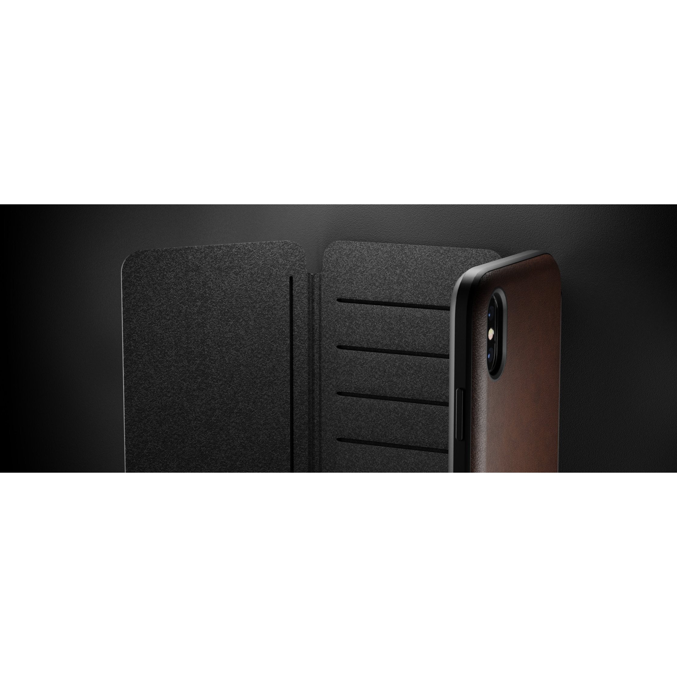 Tri Fold Folio - iPhone XS Max - Rustic Brown