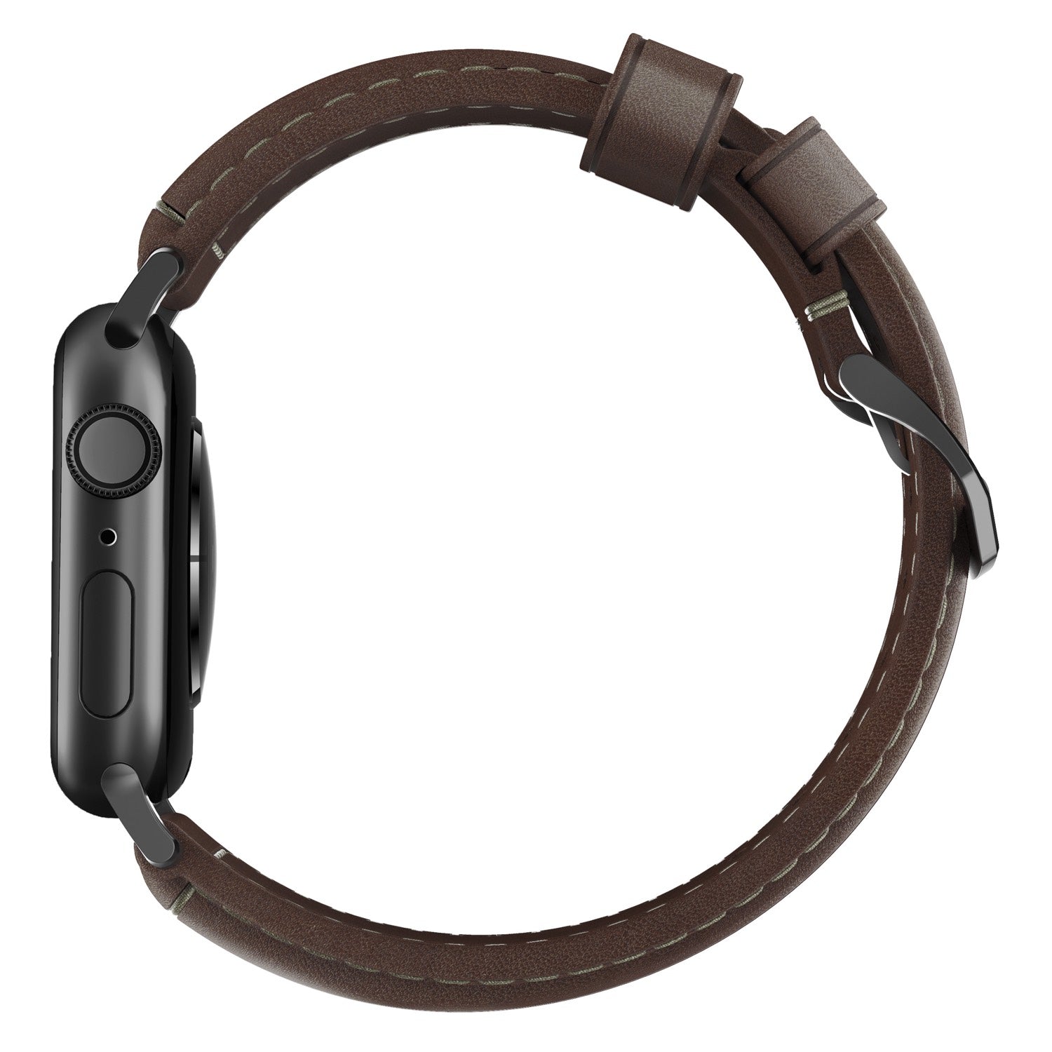 Traditional Strap for Apple Watch 44/45/49mm - Rustic Brown, Black Hardware
