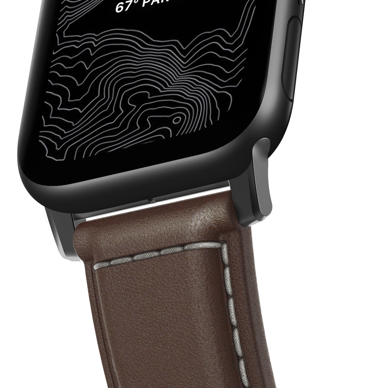 Traditional Strap for Apple Watch 44/45/49mm - Rustic Brown, Black Hardware