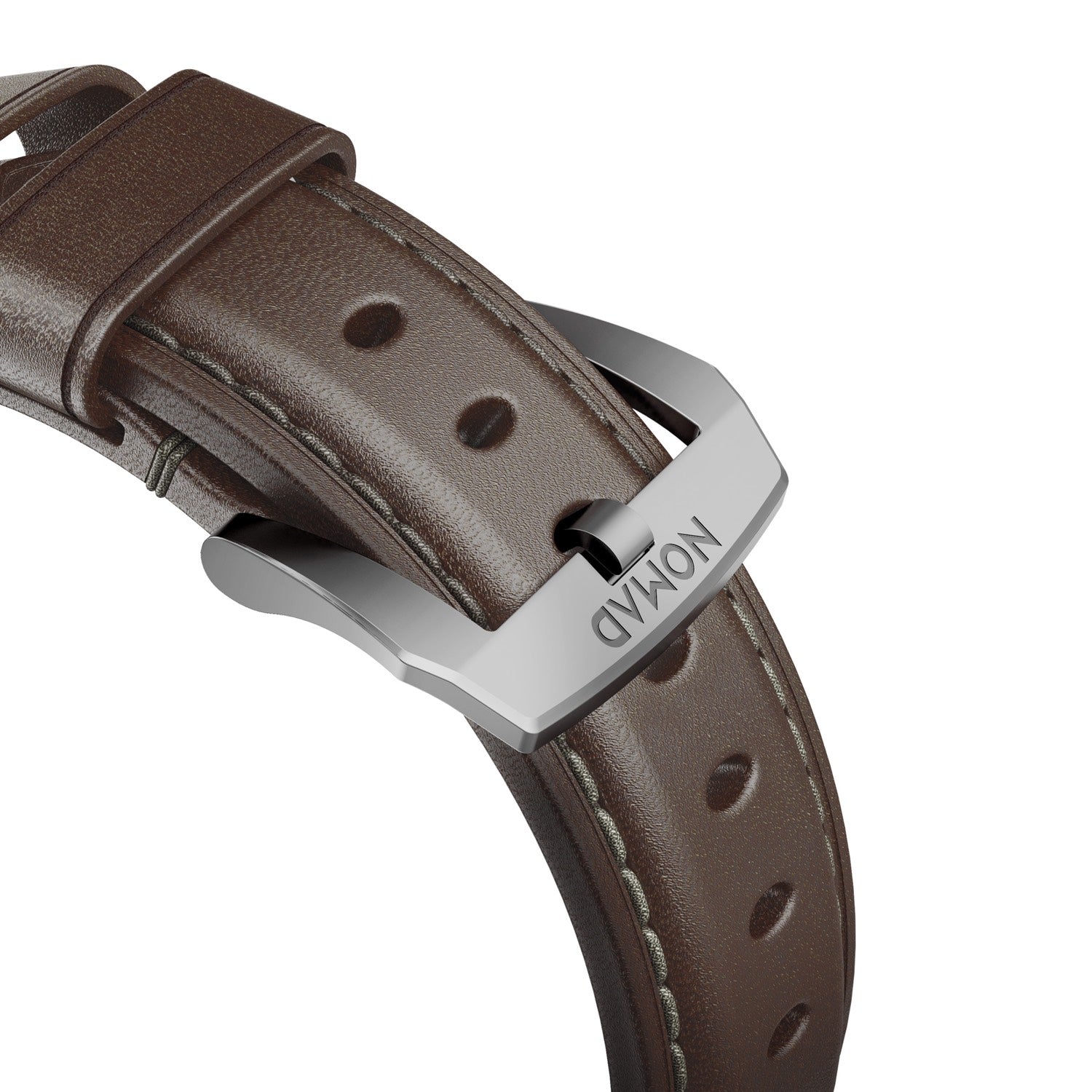 Traditional Strap for Apple Watch 44/45/49mm - Rustic Brown Silver Hardware