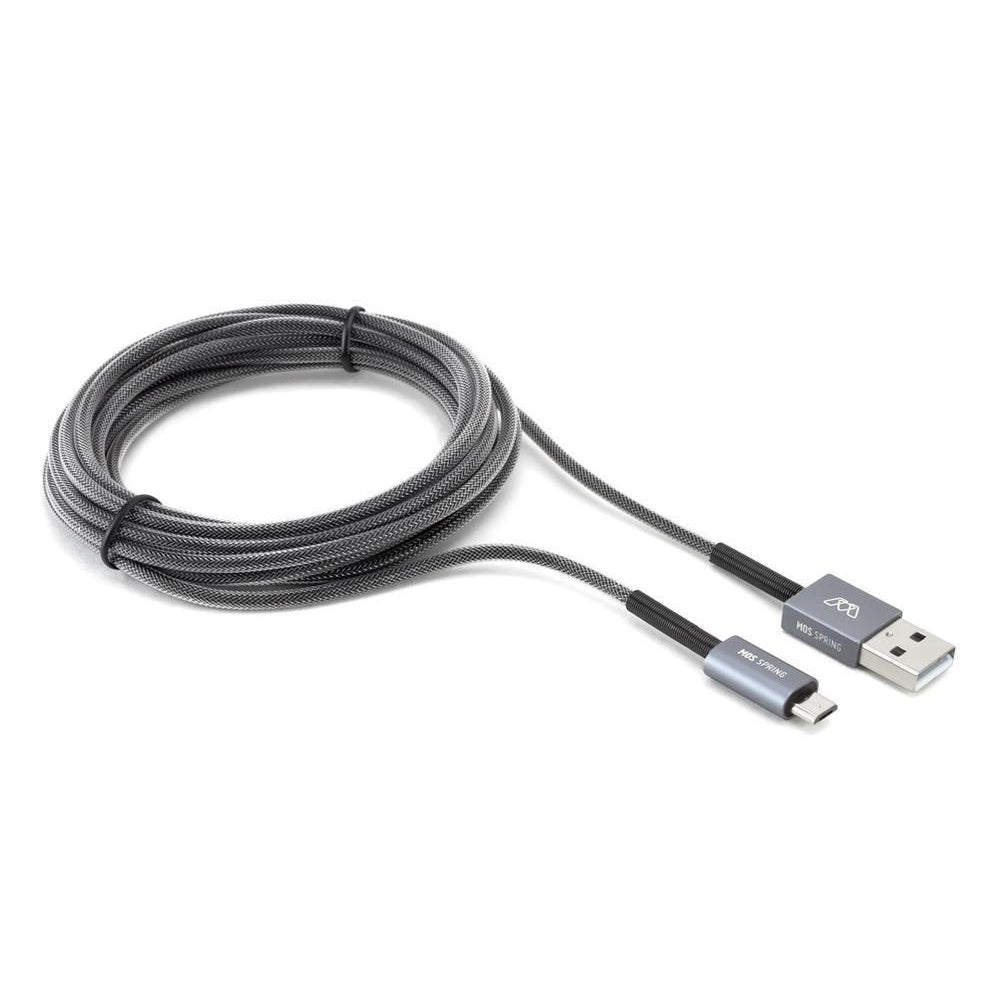 Micro USB Spring Cable, 6 ft/182cm