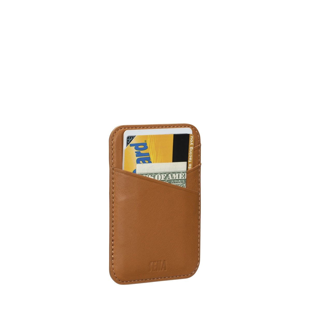 Magnetic Wallet Back for iPhone 12 ~ 16 Series - Tan