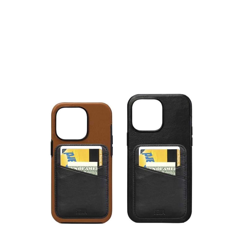 Magnetic Wallet Back for iPhone 12 ~ 16 Series - Black