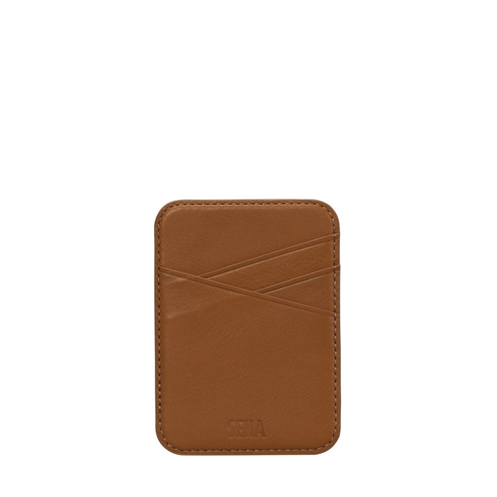 Magnetic Wallet Back for iPhone 12 ~ 16 Series - Tan