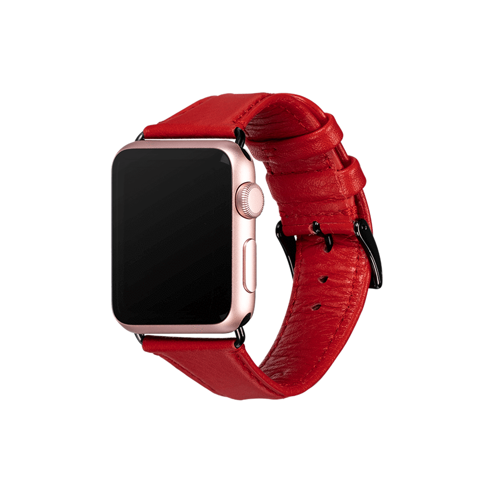 Sena Kyle Leather Apple Watch Band 38 40mm Red