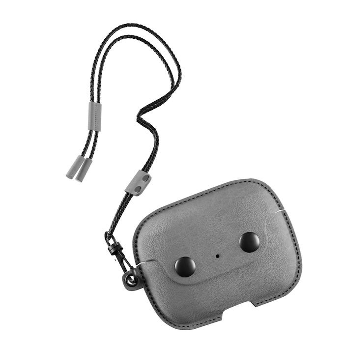 AirCase - AirPods Pro (1 and 2) Leather Necklace Case - Stone Grey