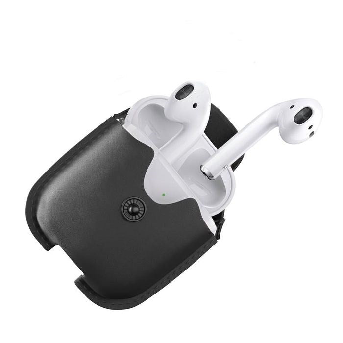 AirCase - AirPods Leather Necklace Case - Black