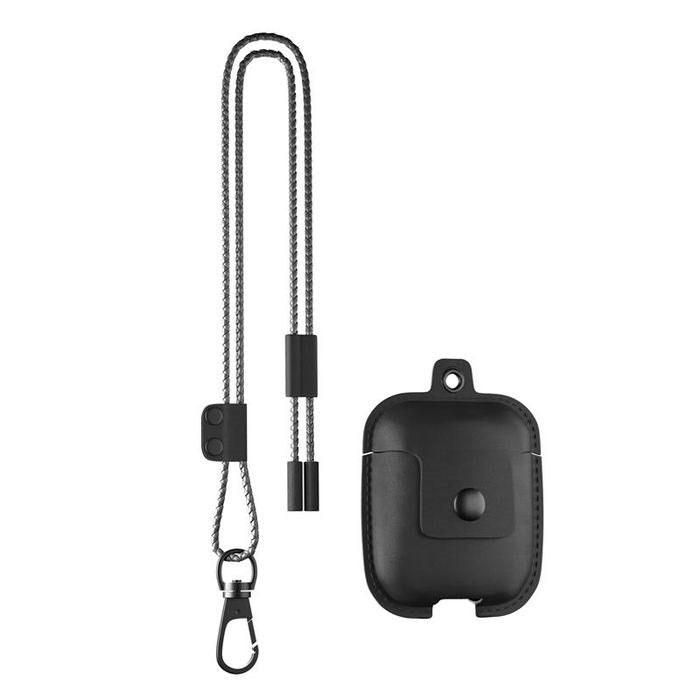 AirCase - AirPods Leather Necklace Case - Black