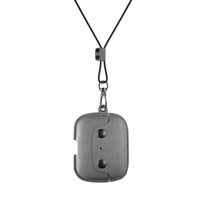 AirCase - AirPods Pro (1 and 2) Leather Necklace Case - Stone Grey