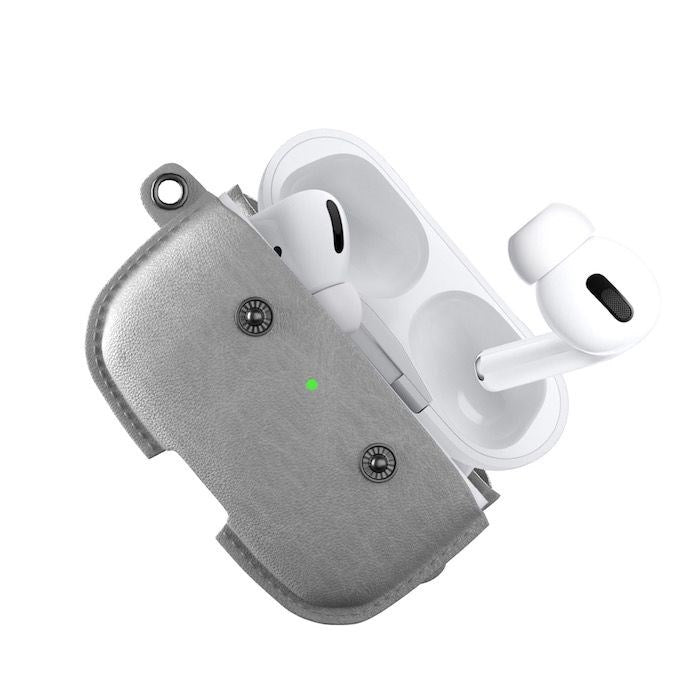AirCase - AirPods Pro (1 and 2) Leather Necklace Case - Stone Grey