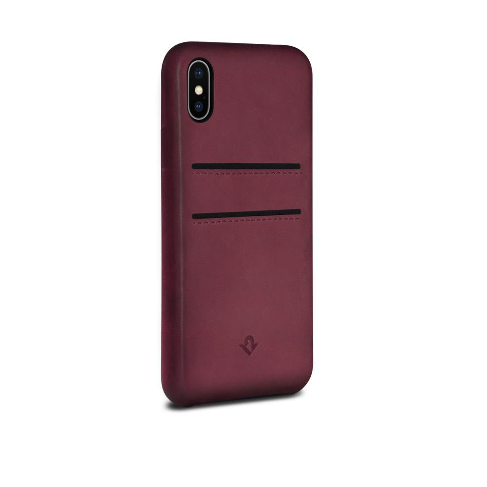 Relaxed Leather case with pockets - iPhone X/XS - Marsala