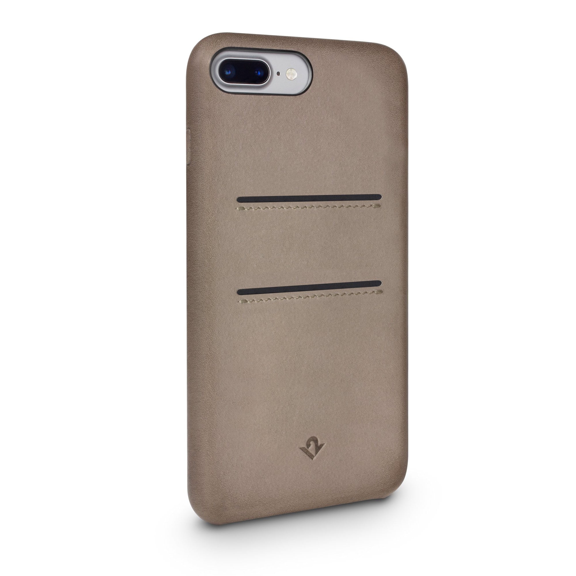 Relaxed Leather case with pockets for iPhone 7/8 Plus - Warm Taupe