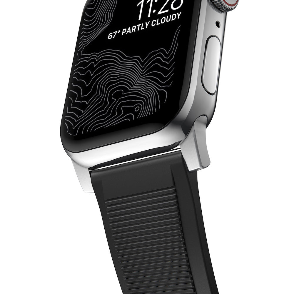 Rugged Strap for Apple Watch 44/45/49mm - Silver hardware