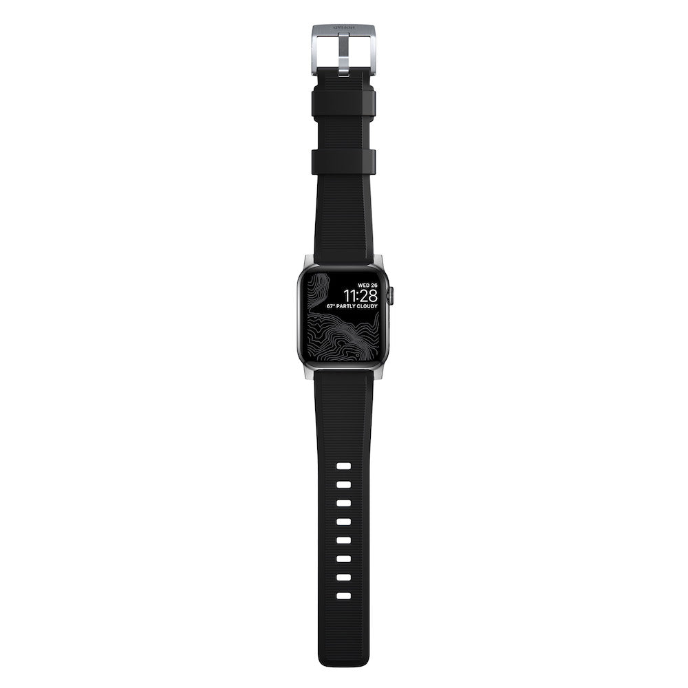 Rugged Strap for Apple Watch 44/45/49mm - Silver hardware