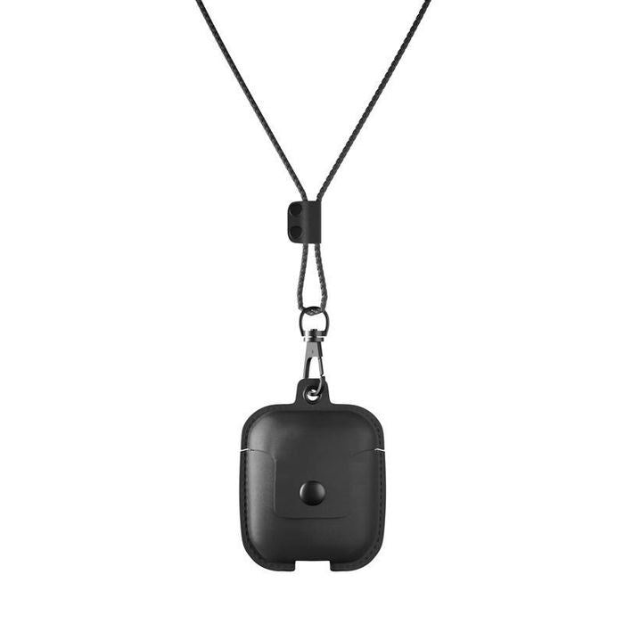 AirCase - AirPods Leather Necklace Case - Black