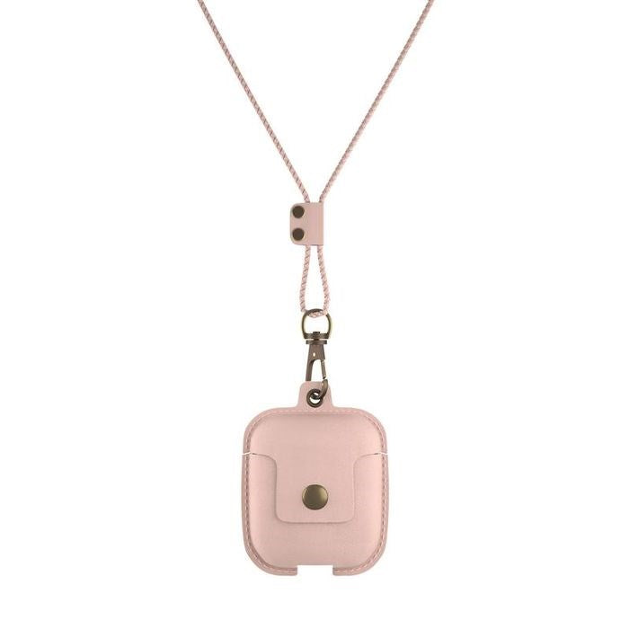 AirCase - AirPods Leather Necklace Case - Rose
